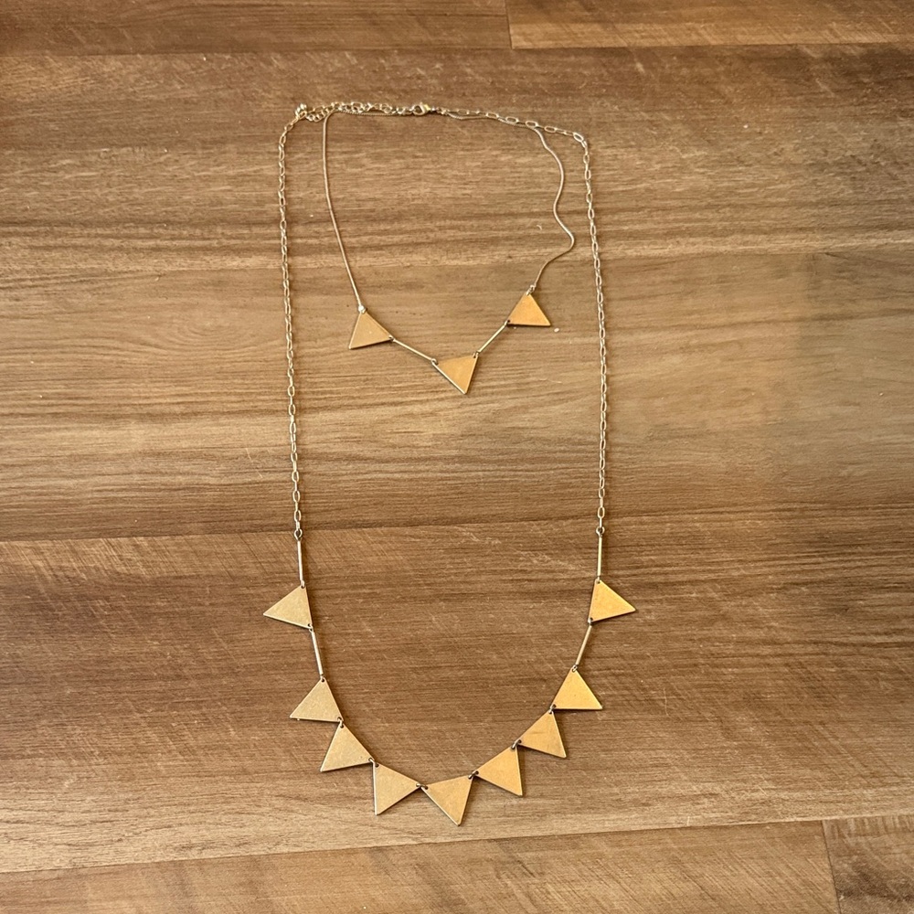 Gold Triangle Layered Necklace Set - Women Jewelry